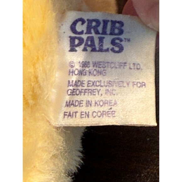 Crib Pals Vintage 1988 Yellow Wind up Musical Teddy Bear Plush WORKS - Picture 7 of 10